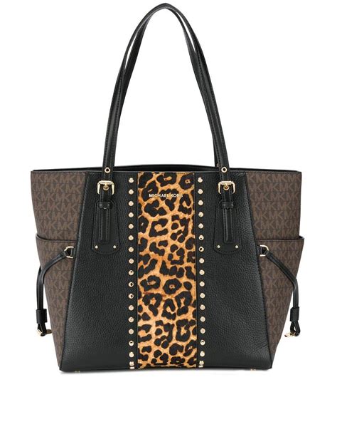 michael kors voyager leopard tote|Michael Kors large saffiano tote.